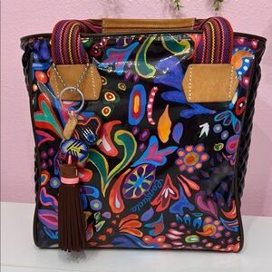 Colorful Desigual Tote Bag with Tassel